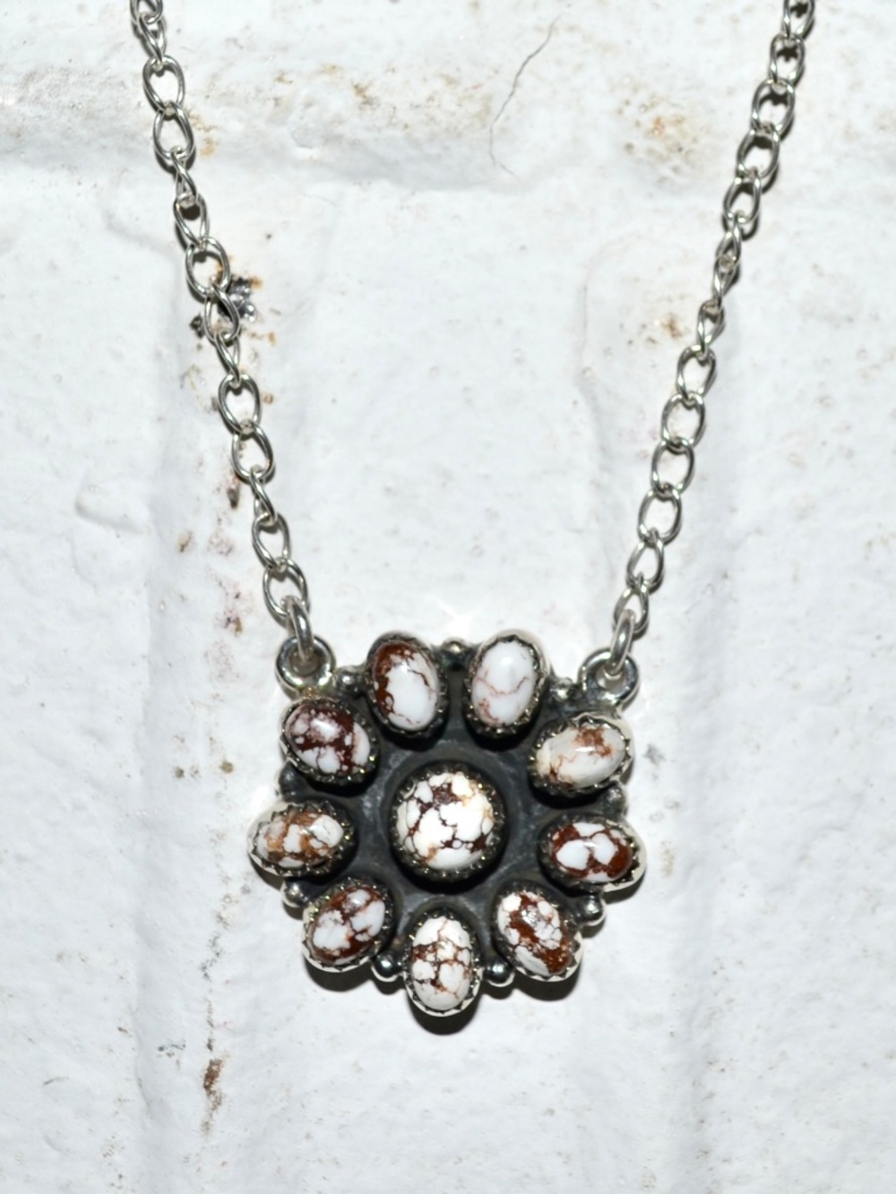 Wild Horse Cluster Bar Pendant Necklace Sterling 925 Western